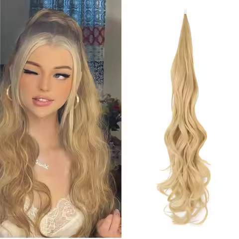 Synthetic Ponytail Extensions Flexible Wrap Around Hair Ponytail Wig Flextail 32inch Long Horse Fals