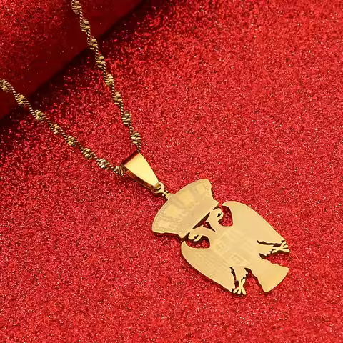 Republic of Serbia Eagle Pendant Necklaces for Women Men Srbija Jewelry Serbian Gift