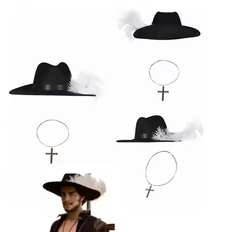 Dracule Mihawk Cosplay Costume Outfits Adult Men Cap Hats Necklace Set Halloween Carnival Accessorie