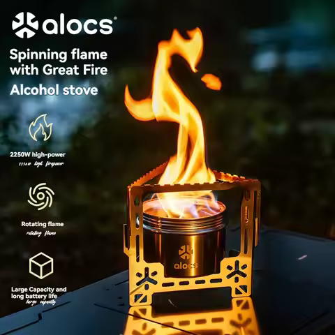 Alocs Outdoor camping, picnicking, rotary flame alcohol stove, alcohol stove that can stir fry