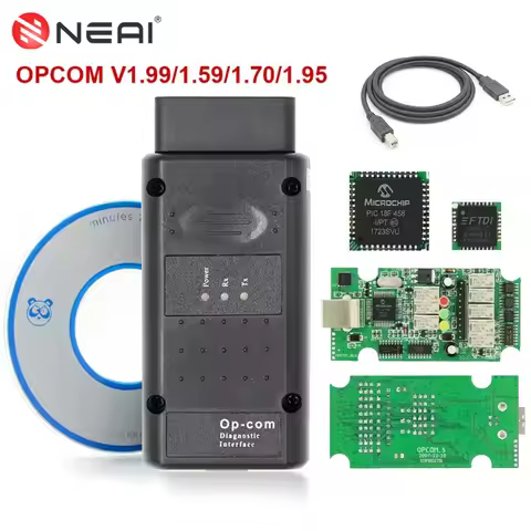 OPCOM OBD2 Scanner V5 V1.59 V1.70 V1.95 V1.99 PIC18F458 FTDI Flash Firmware Update CAN BUS For Opel 