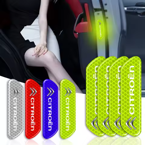 4PCS/set Car Reflective Safety Strip Sticker Styling For Citroen C1 C3 C4 C5 C6 2CV VTS Picasso Cros