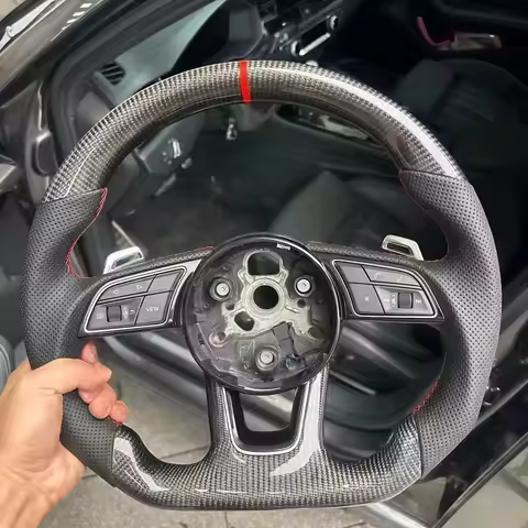 Customized Carbon Fiber Leather Car Steering Wheel For Audi A3 A4 B8 B7 A6 C7 TT 8J Q3 Q5 S4 B8.5 Q7