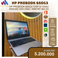 LAPTOP HP PROBOOK 650G3/ CHIP I5-7200U/ RAM 8G/ SSD 256G / AMD M7 465 2G