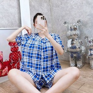 Đồ bộ tole nữ bộ lanh mặc nhà quần đùi áo tay ngắn cổ sen xinh xắn VNXK F21 (43-67kg)