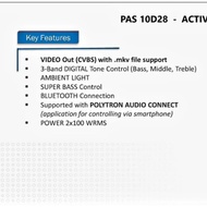 Polytron Pas10D28 Speaker Aktif Pas 10D28 Bluetooth Pas-10D28