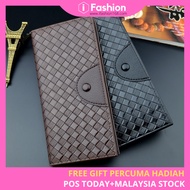 iFASHION 1514 Vintage Woven Style Men Casual Long Wallet Purse Pouch Zip Coin Lelaki Beg Duit Dompet Panjang