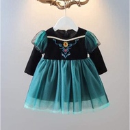 HITAM Imported Long Sleeve Baby Girl's Black Dress, Newborn size - 2 years