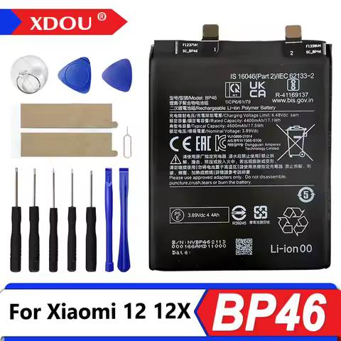 Brand New BP46 4500mAh Battery For Xiaomi Mi 12 / Mi 12X Phone Replacement Batteries + Tools