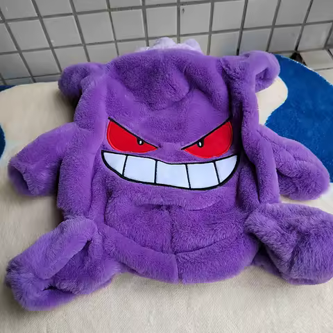35/80cm Gengar Huge Pokemon Anime Plush Toys Big Pokémon Plushie Kawaii Semi-finished Leather Holste