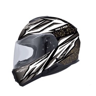 M2R Safety Helmet OX-3 OX3 Painted 1 Matte Black Silver Earphone Slot Metal Row Tooth Buckle Ventila