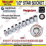 GESTAR 1/2"DR Star Socket Wrench Star Socket E10 E11 E12 E14 E16 E18 E20 E22 E24