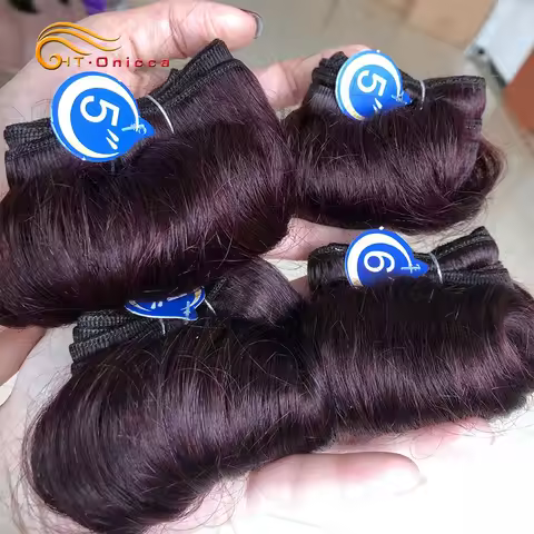 Bouncy Curly 100% Human Hair Bundles 1B 27 30 99J Burgundy Colored Bundles Hair Extensions Indian Re