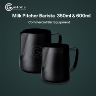 Barista Black Milk Pitcher – 350ml & 600ml Espresso Milk Jug | Steaming & Latte Art Pitcher