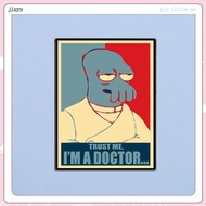 New Anime F-Futurama Enamel Pin Funny Text Badge Trust Me I'm A Doctor Lapel Pins Jewelry Accessory 