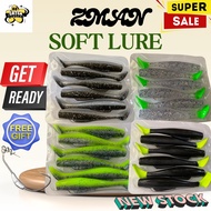 6PCS 8CM 5G Zman Clone TPR Floating T-Tail Soft Plastic Lure Umpan Casting Bait