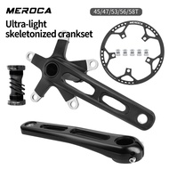 MEROCA Aluminum Hollow Integrated Crankset 45T 47T 53T 56T 58T Chainring for Folding Bike