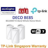 TP-LINK DECO BE85 3-Pack BE22000 Tri-Band Whole Home Mesh WiFi 7 System ( Pack of 3 ) - 3 Year Local
