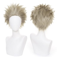 Anime Cosplay Wig My Hero Academia Takami Keigon Hawks Wigs with Short Brown Wig for Men Halloween F