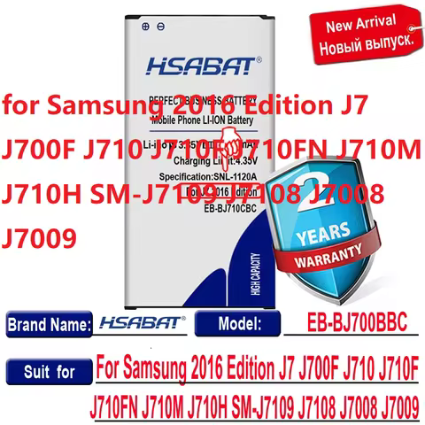 HSABAT EB-BJ710CBC 5300mAh Battery for Samsung 2016 Edition J7 J700F J710 J710F J710FN J710M J710H S
