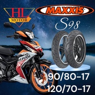 TAYAR MAXXIS HONDA RS150 STANDARD TAYAR 90/80-17 & 120/70-17 DIAMOND & VICTRA S98