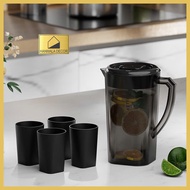 Plastic water bottle 2.2L - 3L with 4 cups | Convenient rotating lid water bottle | Hanmala Decor wa