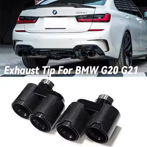 Quad Carbon Fiber Exhaust Tip For BMW G20 G21 330i 330d 330e Muffler Tip Exhaust System Nozzle Exhau