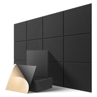 Self-Adhesive Acoustic Panels 12 Pack12 x 12 x 0.4 inch Sound Proof PaddingSound Absorbing Panel for