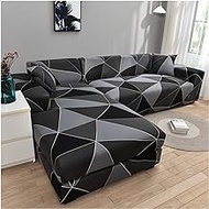 Pet Sofa Cover Sofa Cover Printed L Shape Sofa Covers For Living Room Sofa Protector Anti-dust Elastic Stretch Covers For Corner Sofa Cover (Color : Color 1, Specification : 1-Seat 90-140cm 1PC)