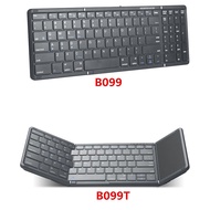 Portable Mini Three Folding Bluetooth Leather Keyboard 78 Keys Wireless Foldable Touchpad Keypad for IOS Android iPad Tablet Phone