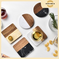Insulation Pad Tea Coaster Marble Coaster Splicing Acacia Wooden Coaster Ceramic Coaster Coffee Plac