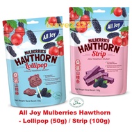 [HALAL] All Joy Mulberries Hawthorn (50g - 100g) - Lollipop / Strip