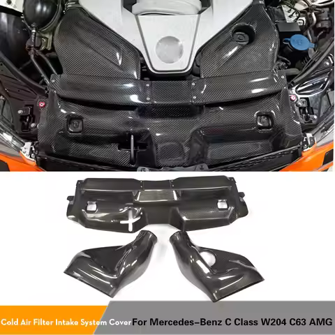 DRY Carbon Car Air Intake Filter Cover for Mercedes-Benz C-Class W204 C204 C63 AMG S Sedan Coupe 200