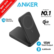 Anker MagGo Power Bank Qi2 Certified 15W Ultra-Fast MagSafe Portable Charger 6600mAh Adjustable Foldable Stand (A1643)