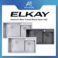 ELKAY EC-7045 | EC-22117 | EC-22118 | EC-22117-B 70/80/84CM STAINLESS STEEL / NANO BLACK DOUBLE BOWL