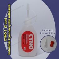 CYNO 2 50g Fast Glue Adhesive Industrial Cyanoacrylate Super Glue Quick Dry 2cps 50grams Tarpaulin Acrylic [One (1) BOTTLE only per item]