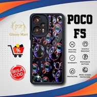 Latest P0C0 F5 Case - P0C0 F5 - Bubble Motif - Premium Glossy Softcase Hardcase Material - P0C0 Glos
