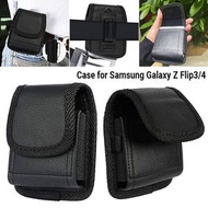 適用於三星Z-Flip3/4手機腰包 黑色錢包 牛津布折疊手機腰包 [平行進口]