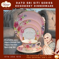 20pcs/15pcs Vantage Pink Roseberry Siti Nurhaliza Special Edition Porcelain Dinnerware Set Pinggan M