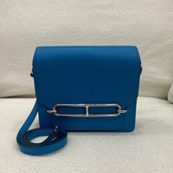 Hermès Roulis 19 豬鼻子包 藍色 Evercolor皮 銀扣 Y刻