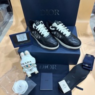 ️Used Like New CHRISTIAN Dior B27 Black Smooth Calfskin with Beige and Jacquard Size40 Measure Soft 