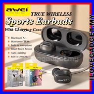 AWEI T13 Pro WIRELESS TWS EARBUDS TOUCH SENSOR SPORT ERGONOMIC  BLUETOOTH V5.1  EARPHONES WITH CHARG