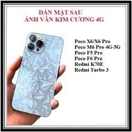 4D diamond pattern back sticker Poco X6 X6 Pro Poco M6 Pro Poco M7 Pro Poco F5 Pro Poco F6 Pro Redmi