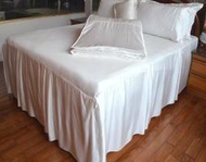 總統套房專用純白色超柔軟超輕盈【Queen Size床用】天絲床包.被套鋪棉.枕頭套四件組