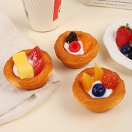 Large Simulation Egg Tart Refrigerator Sticker PU Simulation Fruit Egg Tart Cake Pastry Model Simula