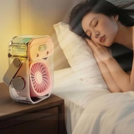 Desktop Mist Fan  Charging Rechargeable Mist Fan Cooling Device Compact Transparent Housing