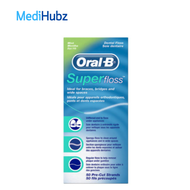 Oral-B Oral B Super Floss Waxed Mint ออรัลบี ไหมขัดฟัน รสมินท์ จำนวน 1 กล่อง บรรจุ 50 เส้น 04720