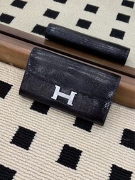 Hermes🌟 constance to go 黑銀 蜥蜴皮