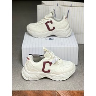 Giày Thể Thao MLB Big Ball Chunky C Cleveland Guardians Giày MLB Chữ C Đỏ Độn Đế Tăng Chiều Cao Full