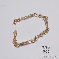 Sale Rantai Tangan Gelang Tali Emas Asli Kadar 70% 700 Plat Ukir Nori